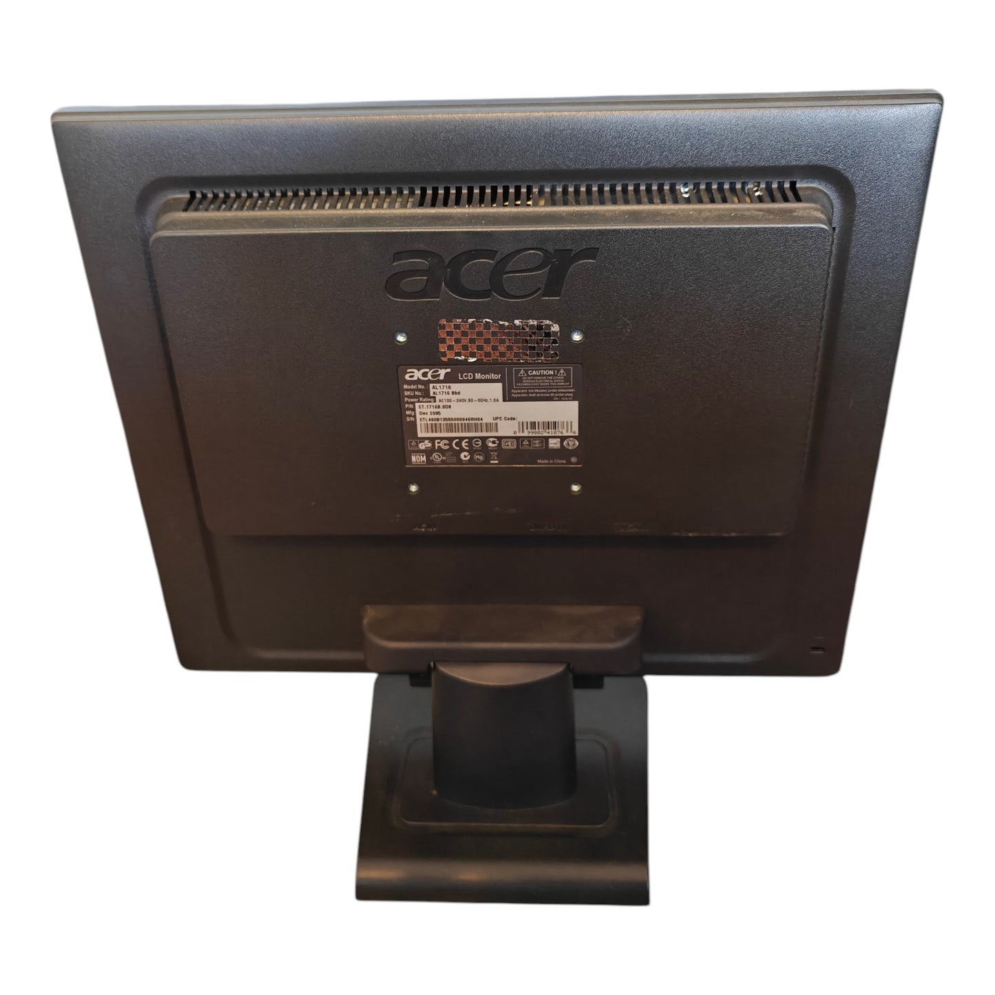 Acer AL1716 17" LCD Monitor VGA DVI  1280x1024 Flat Panel Display Compact