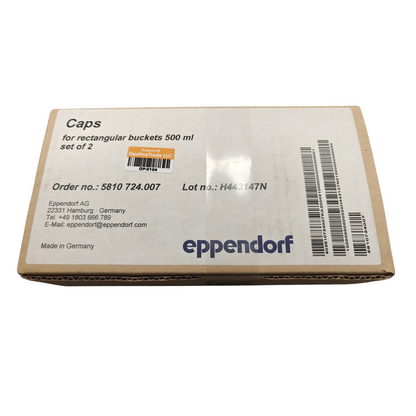 Eppendorf 5810 724.007 Aerosol-Tight Caps 500mL Rectangular Buckets Set of 2 NEW