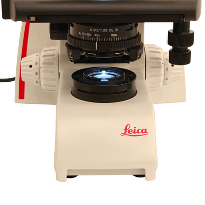 Leica DM750 Binocular Microscope w/ 4 HI PLAN Objectives 4x 10x 40x 100x Oil