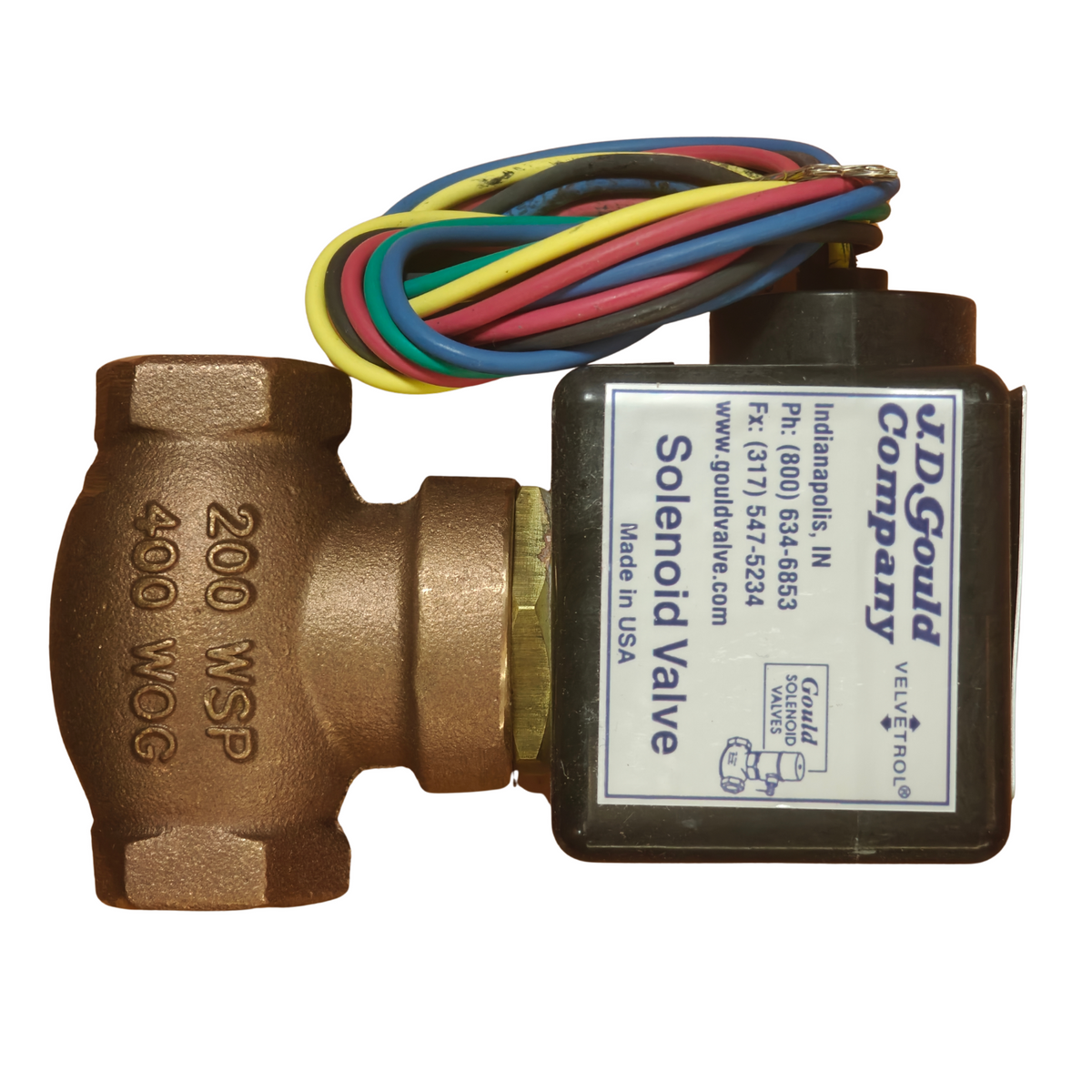 J.D. Gould M014V3VB96012 M-3V Velvetrol 1/4" Solenoid Valve 120/240V Air Water