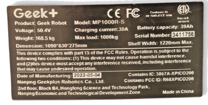 Bosch Rexroth Geek+ MP1000R-S AMR Robot 1000kg Cap. with Chargers & Software Kit