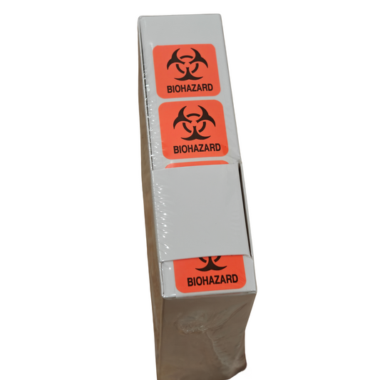 Fisherbrand 15926  1" x 1" Biohazard Labels Roll Warning Tape 1000/Pk | NEW