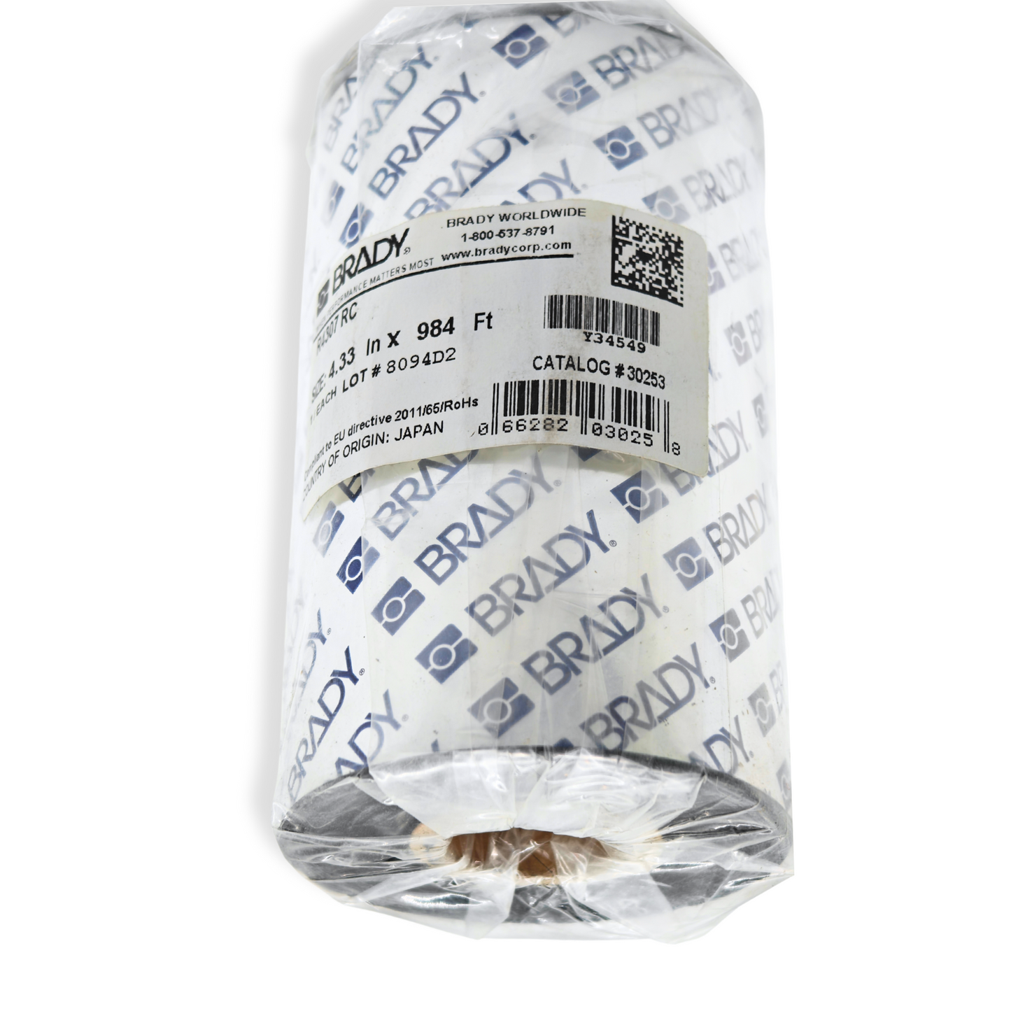 Brady R4307 RC Thermal Transfer Printer Ribbon 4.33" x 984' 1" Core R4300 Series