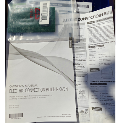 LG LWS3063BD 4.7 cu. ft. Stainless Electric Convection Single Built-In Wall Oven