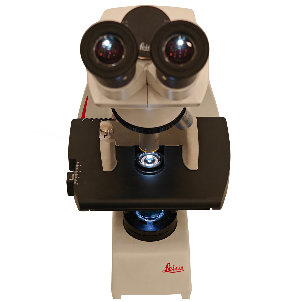 Leica DM750 Binocular Microscope w/ 4 HI PLAN Objectives 4x 10x 40x 100x Oil