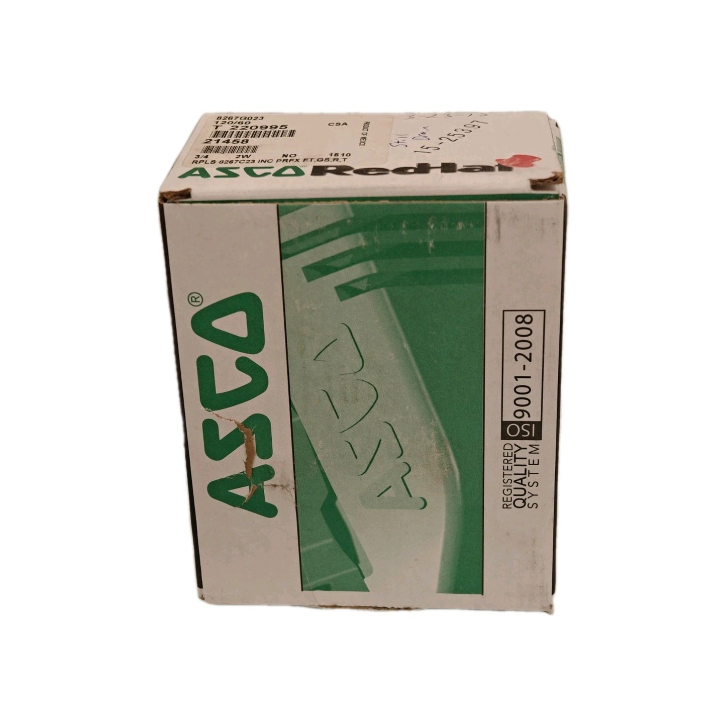 ASCO Red-Hat 8267G023 3/4" Solenoid Valve 2-Way, Normally Open, Hot Water; Steam