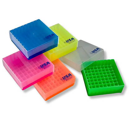 USA Scientific 81-Place Freezer Boxes Pack of 5, Mixed-Color, 405 Vial Capacity