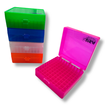 USA Scientific 100-Well 2in Cryogenic Freezer Tube Storage Box - Choose Color