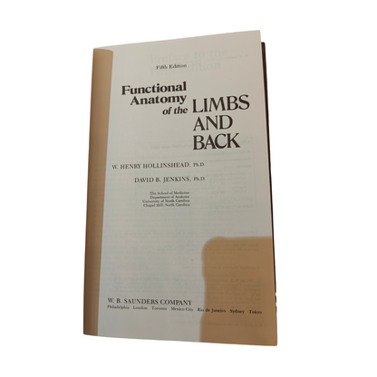 Functional Anatomy of the Limbs and Back 5th Ed | Hollinshead Jenkins Hardcover