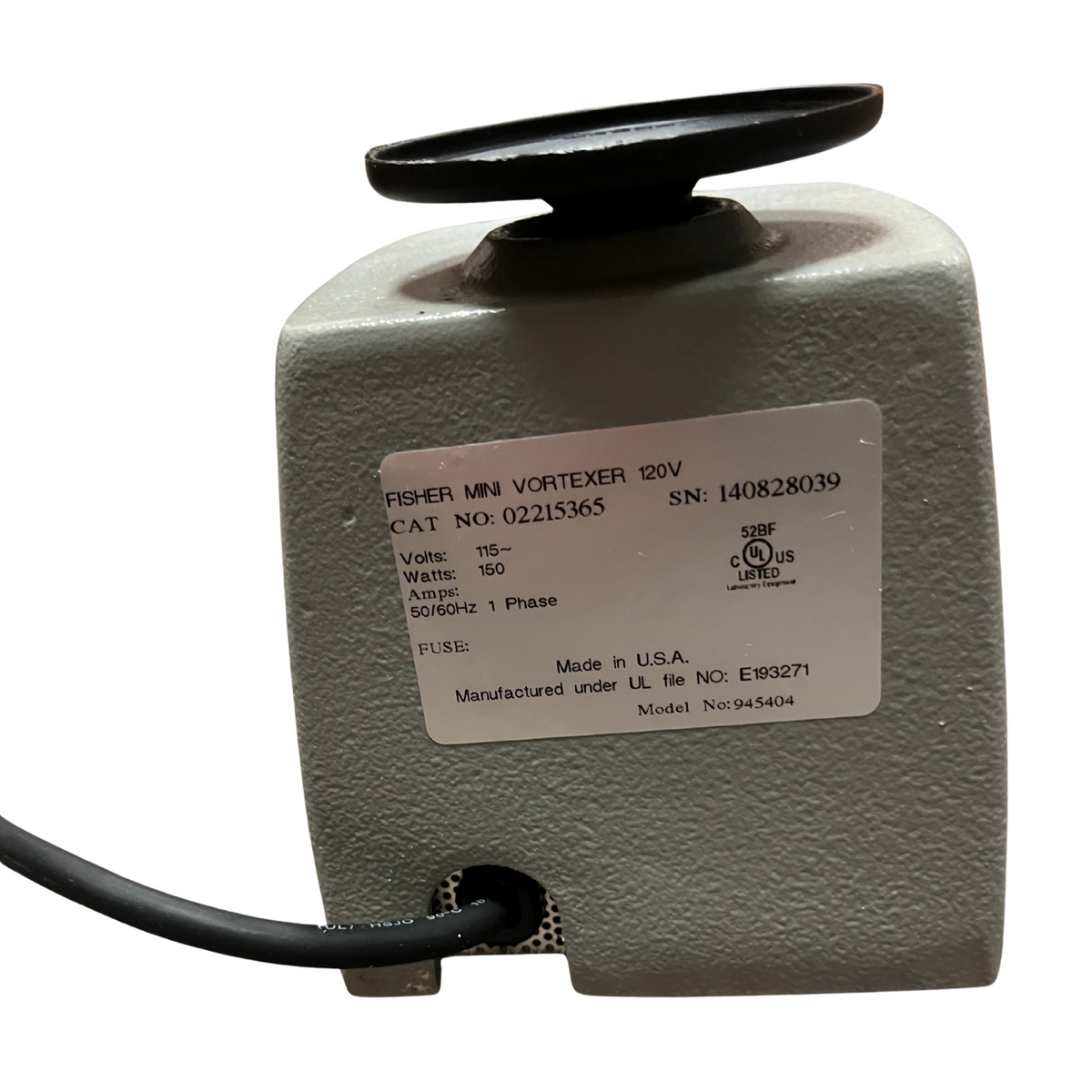 Fisher Scientific Mini Vortexer Model 945404 Lab Vortex Mixer CAT NO. 02215365