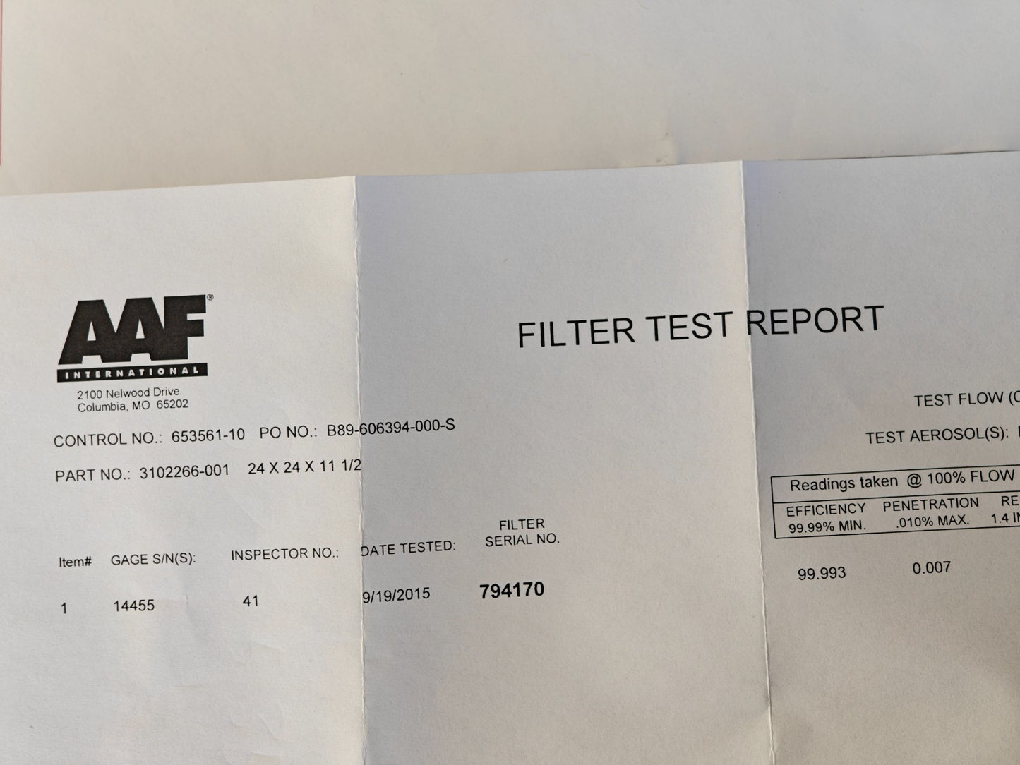 AAF  Flanders AstroCel HCX HEPA Air Filter | 3102266-001 24x24x11.5 | NEW
