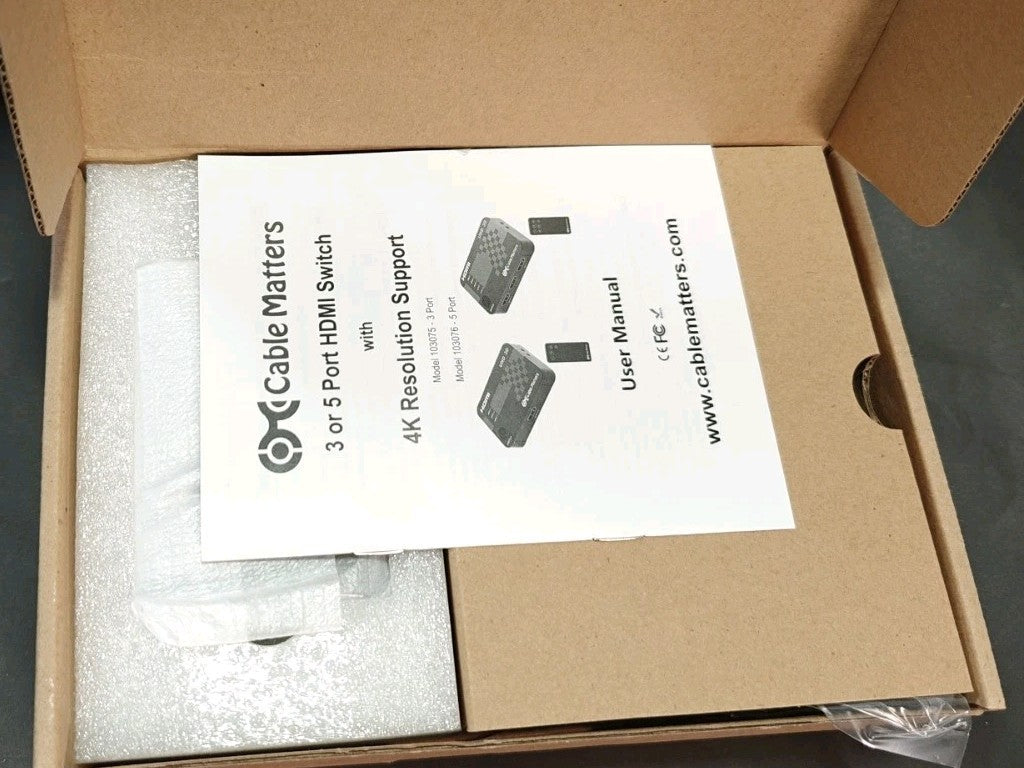 NEW Cable Matters 3-Port HDMI Switch with 4K Resolution Support - Model # 103075
