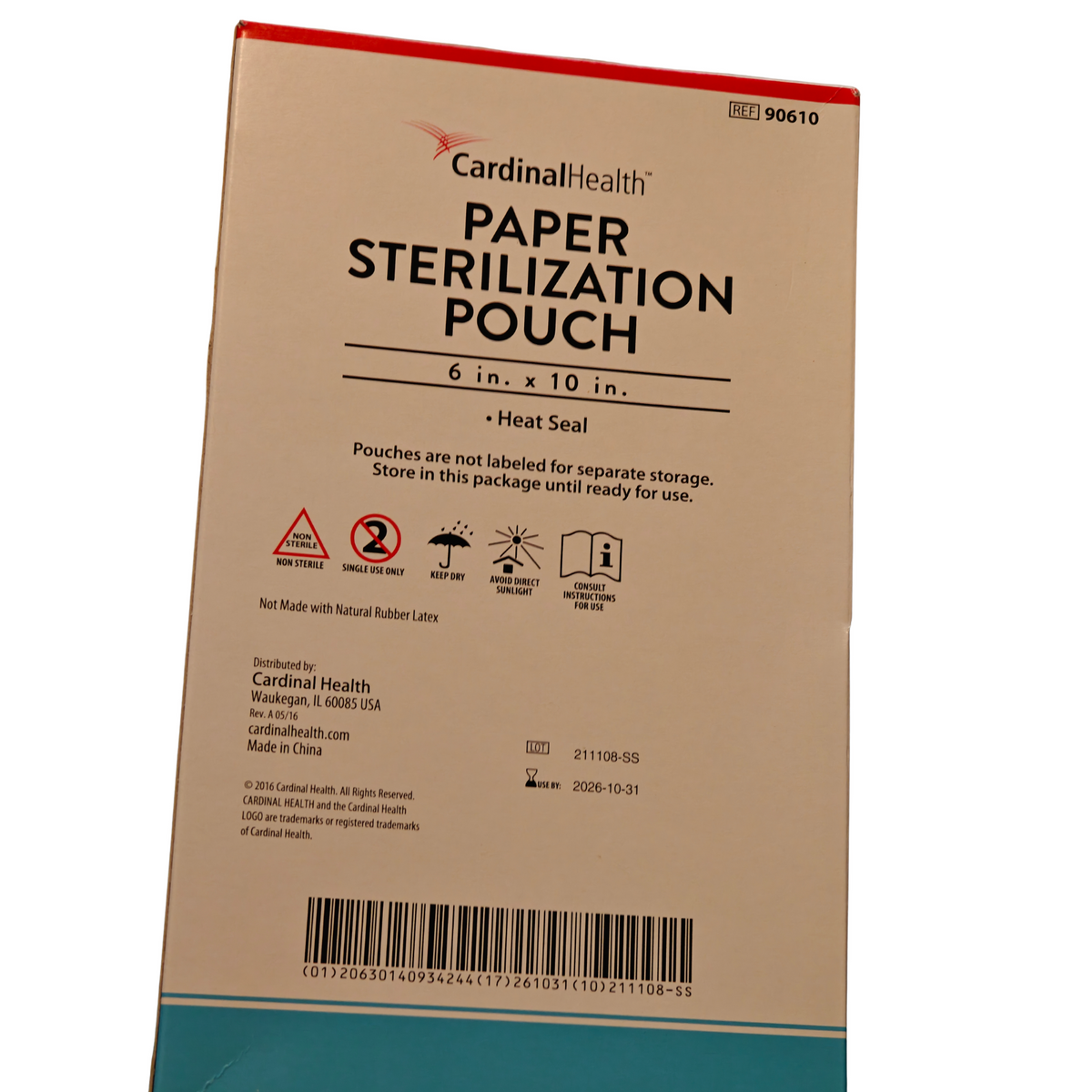 Cardinal Health 90610 Paper Sterilization Pouches 6" x 10" Heat Seal 200 | NEW