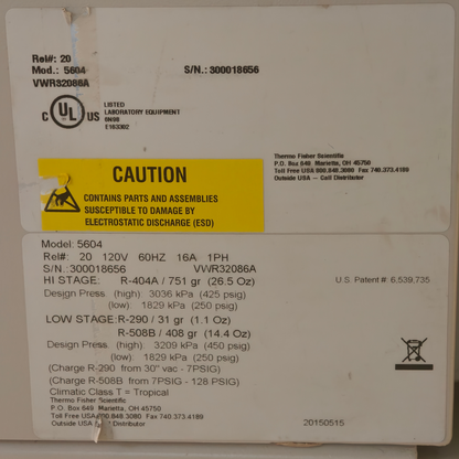 VWR 5604 Thermo Fisher VWR32086A Ultra Low Temperature Lab Freezer -86C 120V