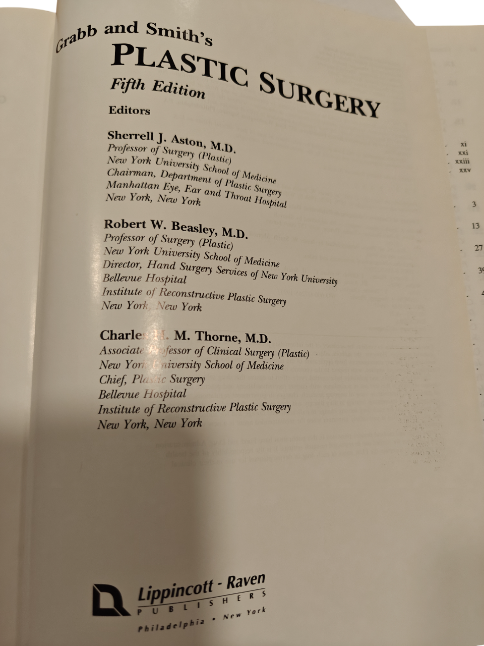 Grabb & Smith’s Plastic Surgery 5th Edition Hardcover Lippincott Raven with CD