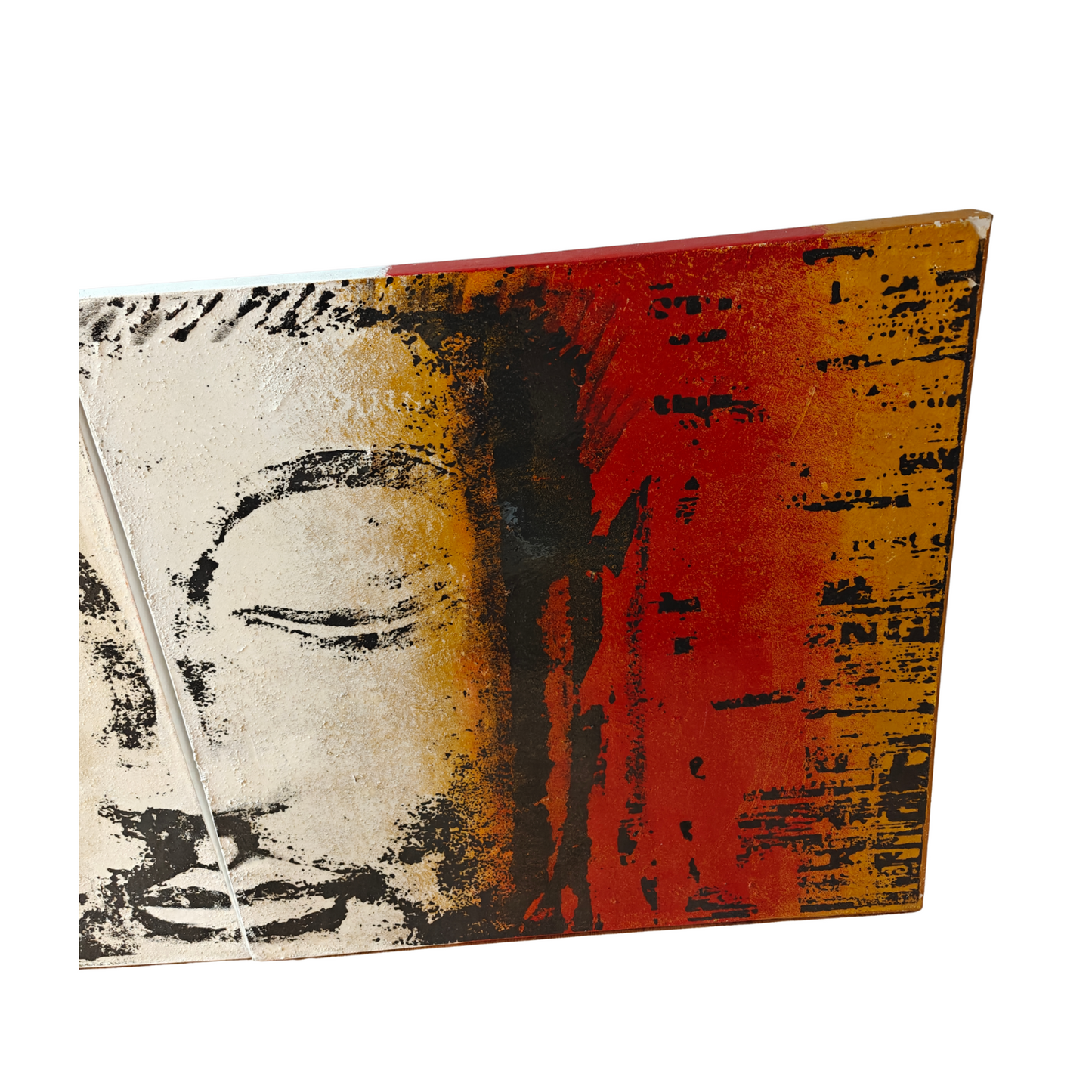 Abstract Buddha Canvas Diptych Wall Art Decor Textured Modern Painting Set of 2