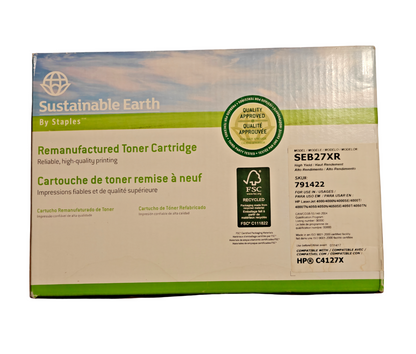 Staples Sustainable Earth SEB27XR Toner Cartridge for HP C4127X Printers | NEW