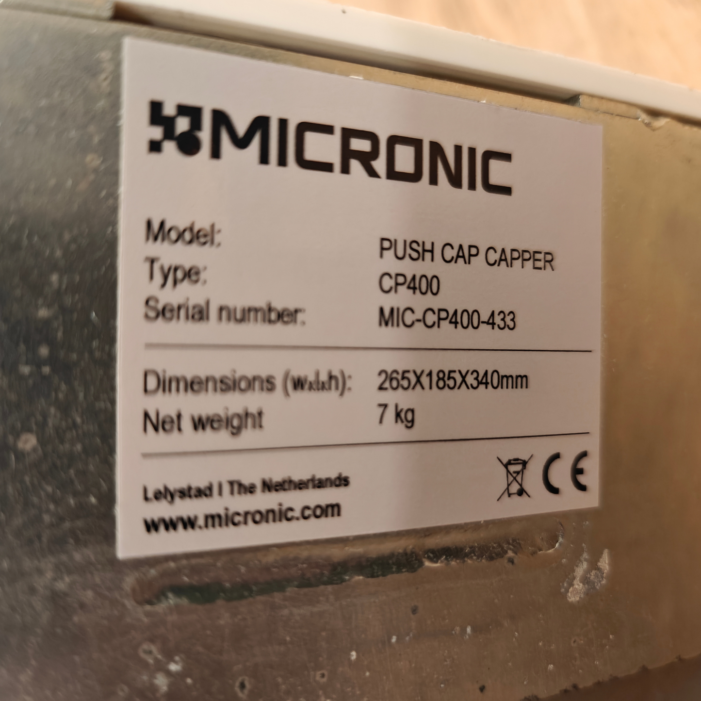 Micronic CP400 Push Cap Capper with 1.40 ml plate | Manual Lab Tube Sealing Tool