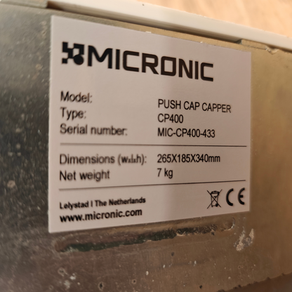 Micronic CP400 Push Cap Capper with 1.40 ml plate | Manual Lab Tube Sealing Tool