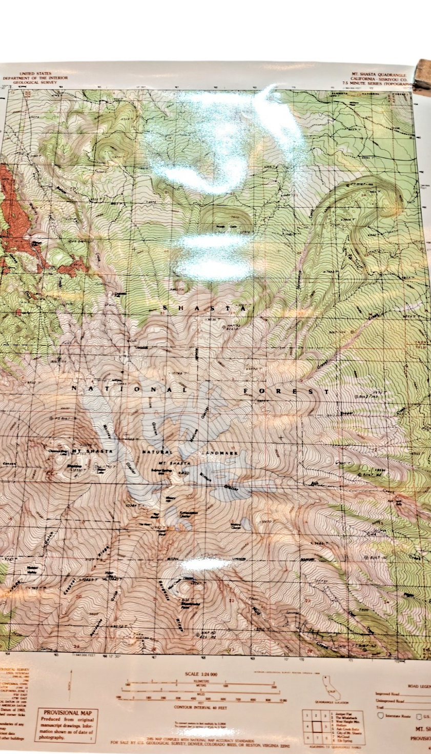 USGS Topographic Map Mt. Shasta California Provisional Edition 1986 1:24,000