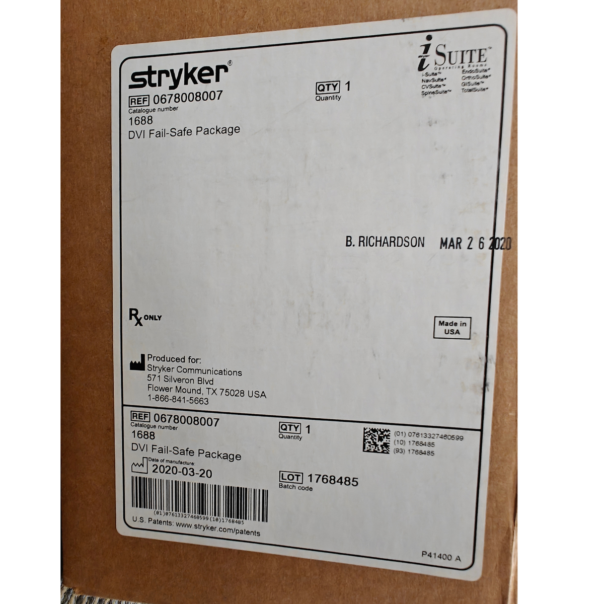 Stryker 1688 DVI Fail-Safe Package 0678008007 Extron Fiber Cables OEM - NEW