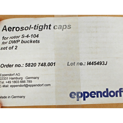 Eppendorf 5820 748.001 Aerosol-Tight Caps for S-4-104 Rotor DWP Buckets Set of 2