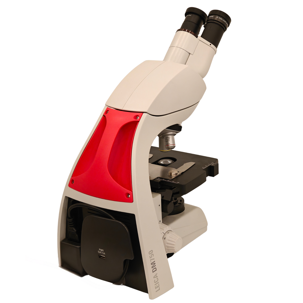 Leica DM750 Binocular Microscope w/ 4 HI PLAN Objectives 4x 10x 40x 100x Oil