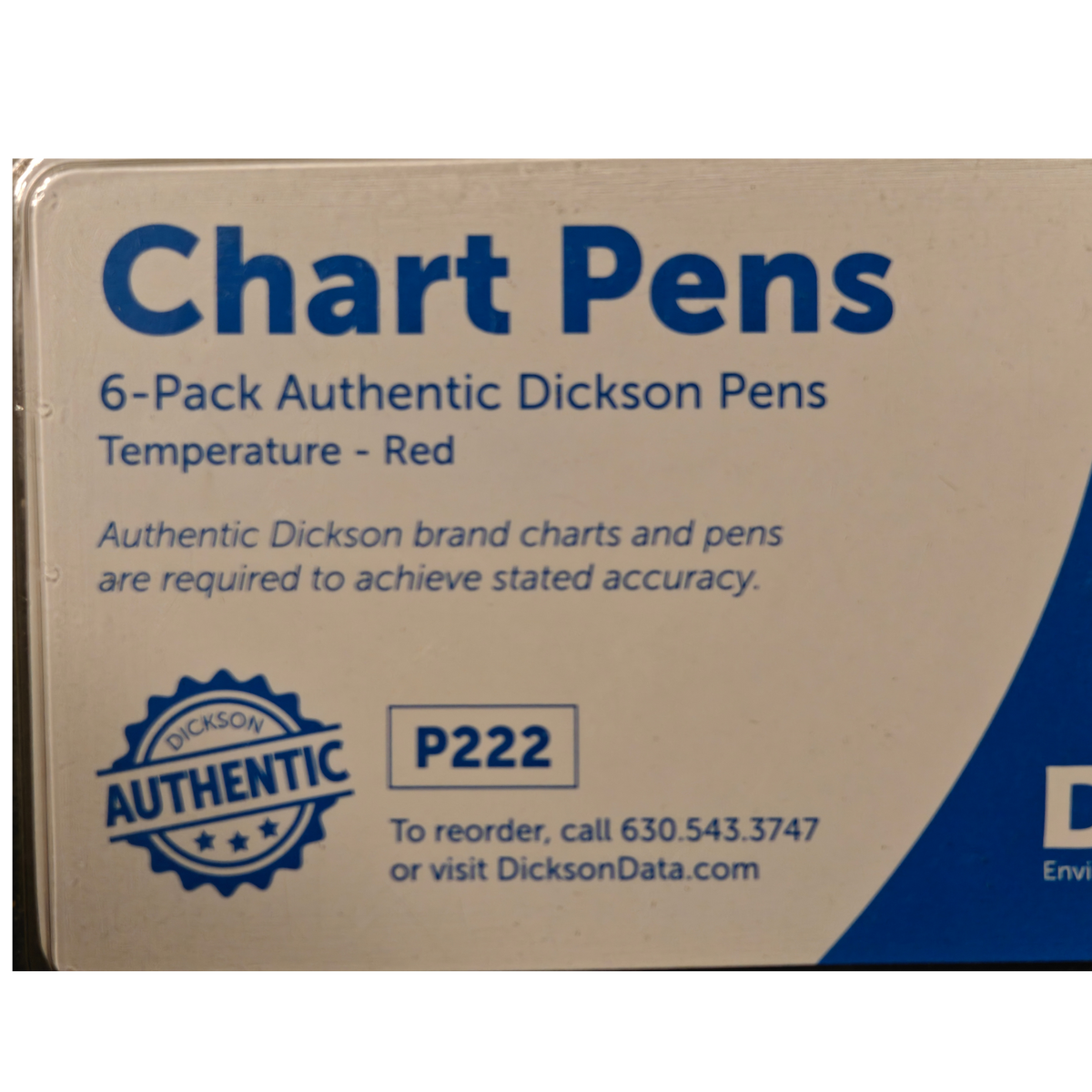 Dickson P222 Authentic Chart Pens Temperature Red 6-Pack Recorder | NEW