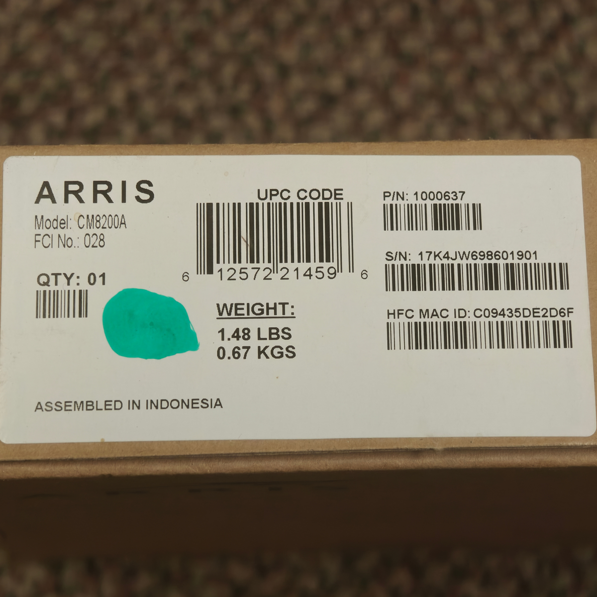 ARRIS Touchstone CM8200A DOCSIS 3.1 Gigabit Data Cable Modem Black