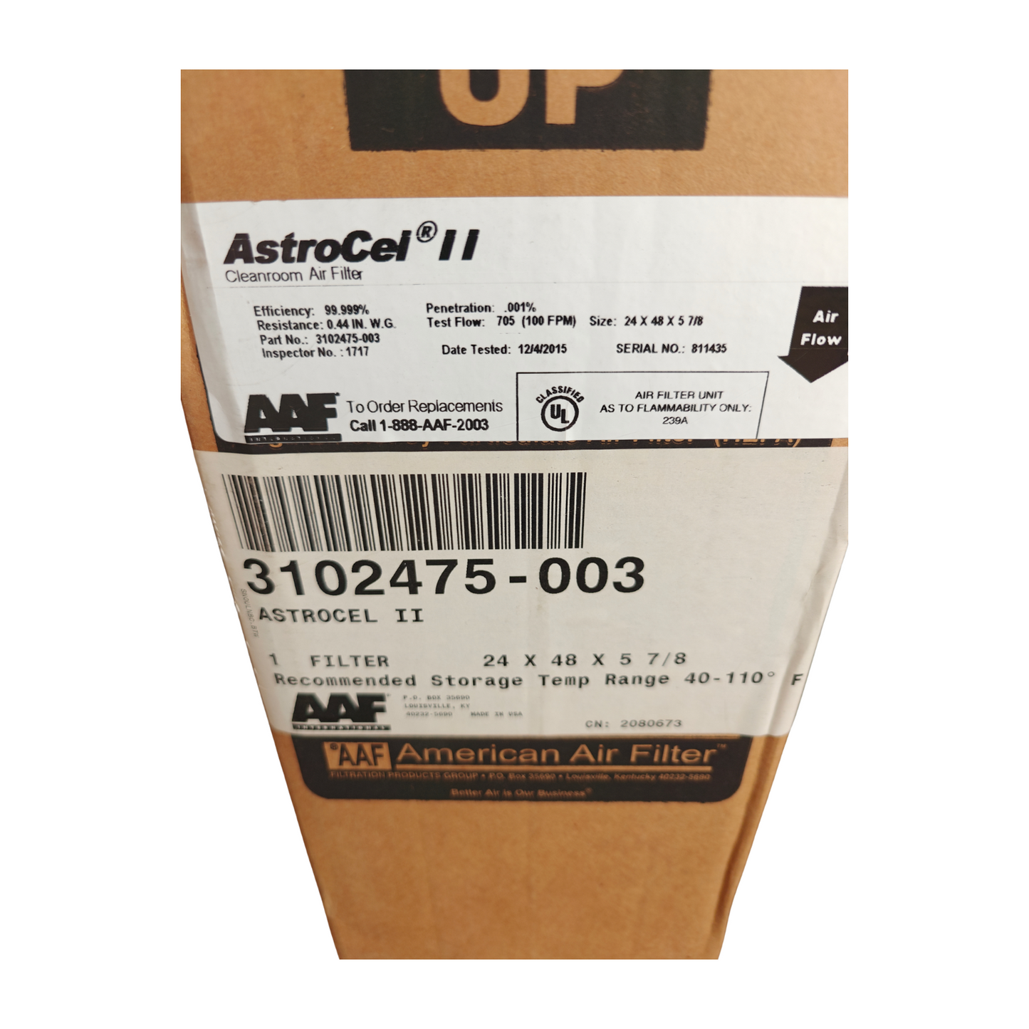 AAF AstroCel II 3102475-003 HEPA Cleanroom Air Filter 24x48x5 7/8  99.999% | NEW