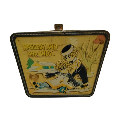 Vintage Raggedy Ann & Andy Metal Lunchbox & Thermos By Aladdin Industries
