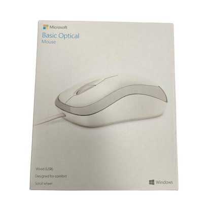 Microsoft P58-00062 Model 1113 Basic Optical Mouse Wired USB White PC Mac NEW