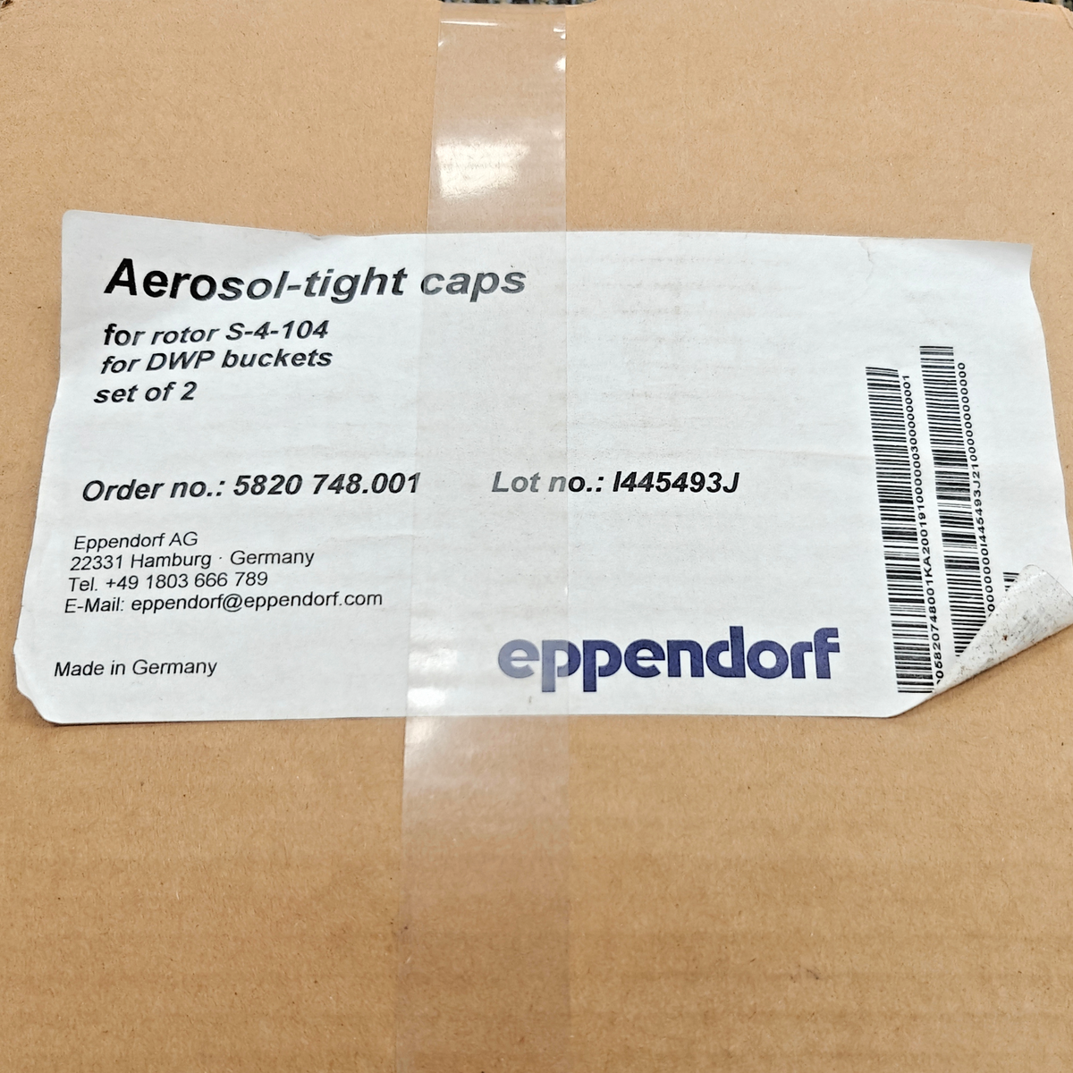 Eppendorf 5820 748.001 Aerosol-Tight Caps for S-4-104 Rotor DWP Buckets Set of 2