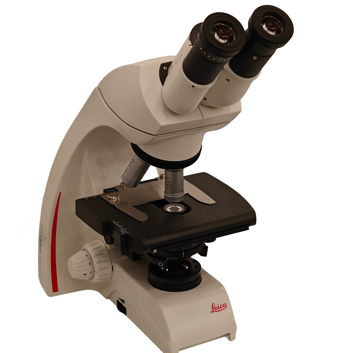 Leica DM750 Binocular Microscope w/ 4 HI PLAN Objectives 4x 10x 40x 100x Oil