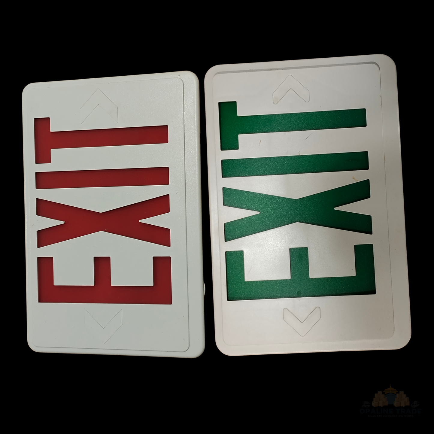 Lithonia Exit Sign Covers 12x8" - 2 Red, 1 Green, Replacement Faces Set of 3