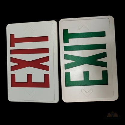 Lithonia Exit Sign Covers 12x8" - 2 Red, 1 Green, Replacement Faces Set of 3