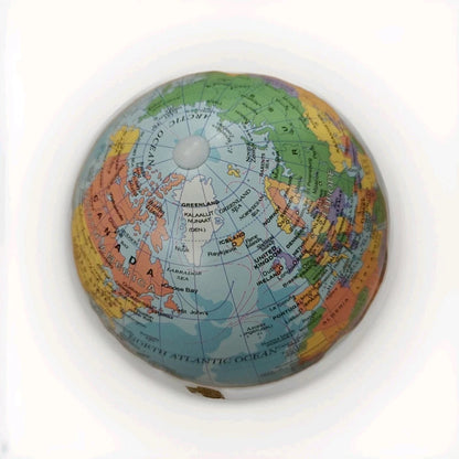 Top view of 12 centimeter educational world globe