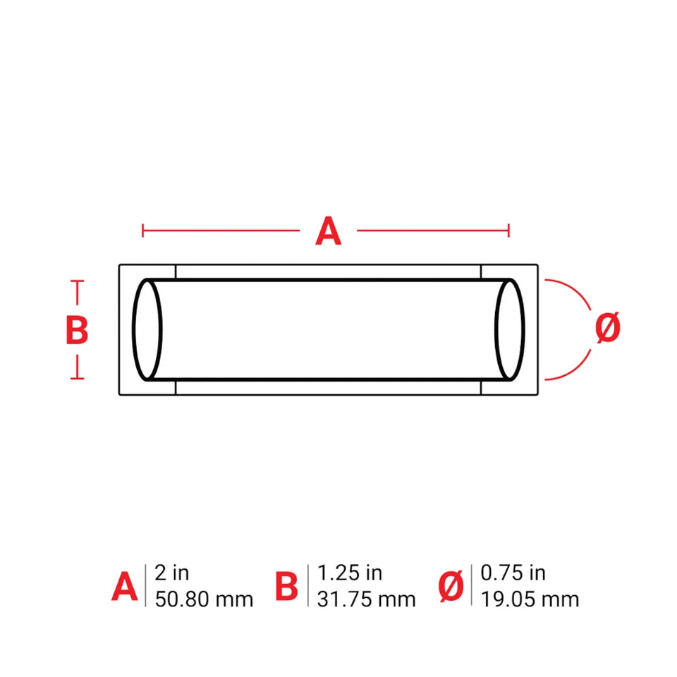 Diagram showing dimensions of heat shrink wire marking sleeves