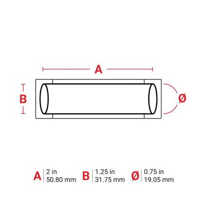 Diagram showing dimensions of heat shrink wire marking sleeves