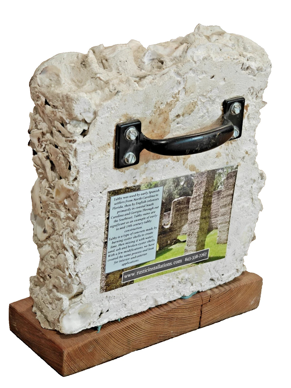 Side Front view of authentic tabby concrete block oyster shell construction