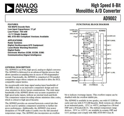 AD9002 high speed ADC application circuit diagram