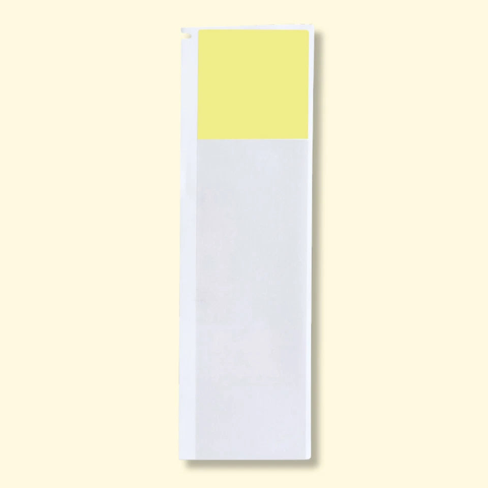 Brady self laminating vinyl label yellow translucent 1.5 x 6 inches