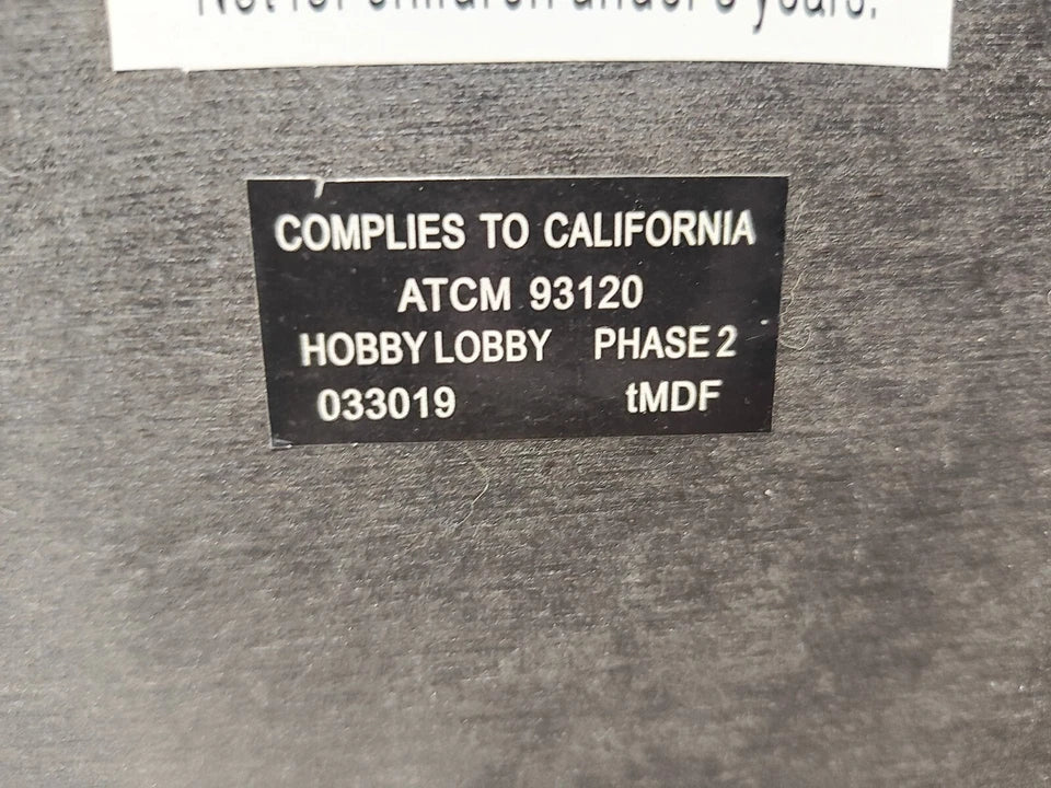 Compliance label stating complies to California ATCM 93120 Phase 2 tMDF