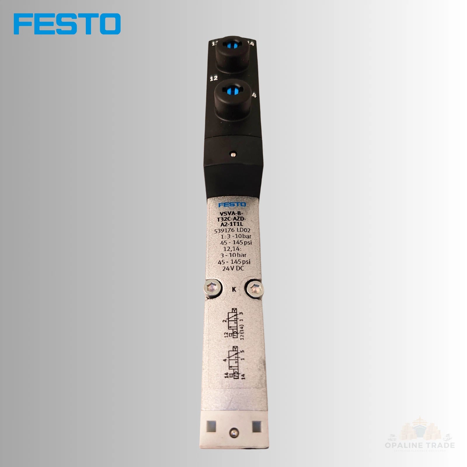 Front view of Festo VSVA pneumatic solenoid valve