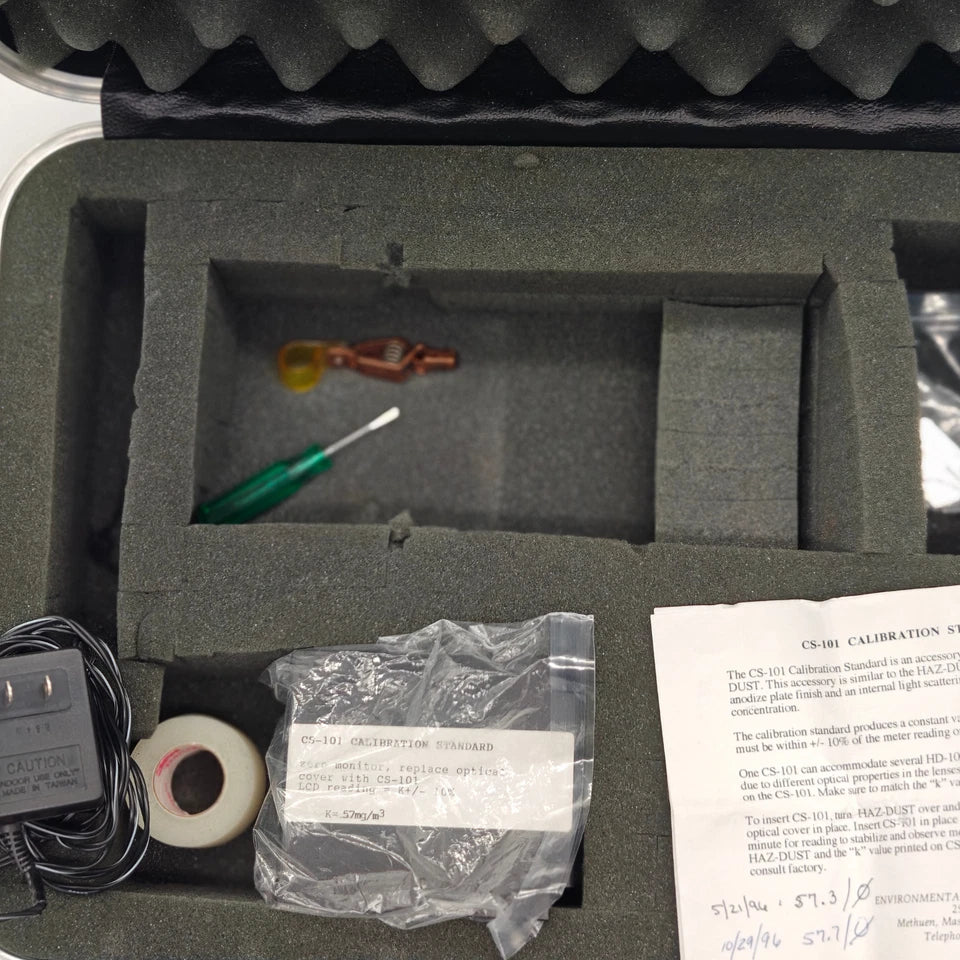 HAZ-DUST HD-1000 calibration standard and accessories
