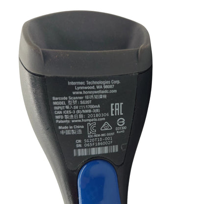 Close-up of Intermec SG20T linear imager barcode scanner head