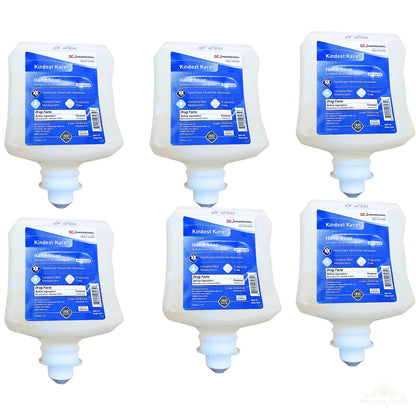 Kindest Kare advanced foaming antimicrobial soap refill bottles unscented 1L 6 count