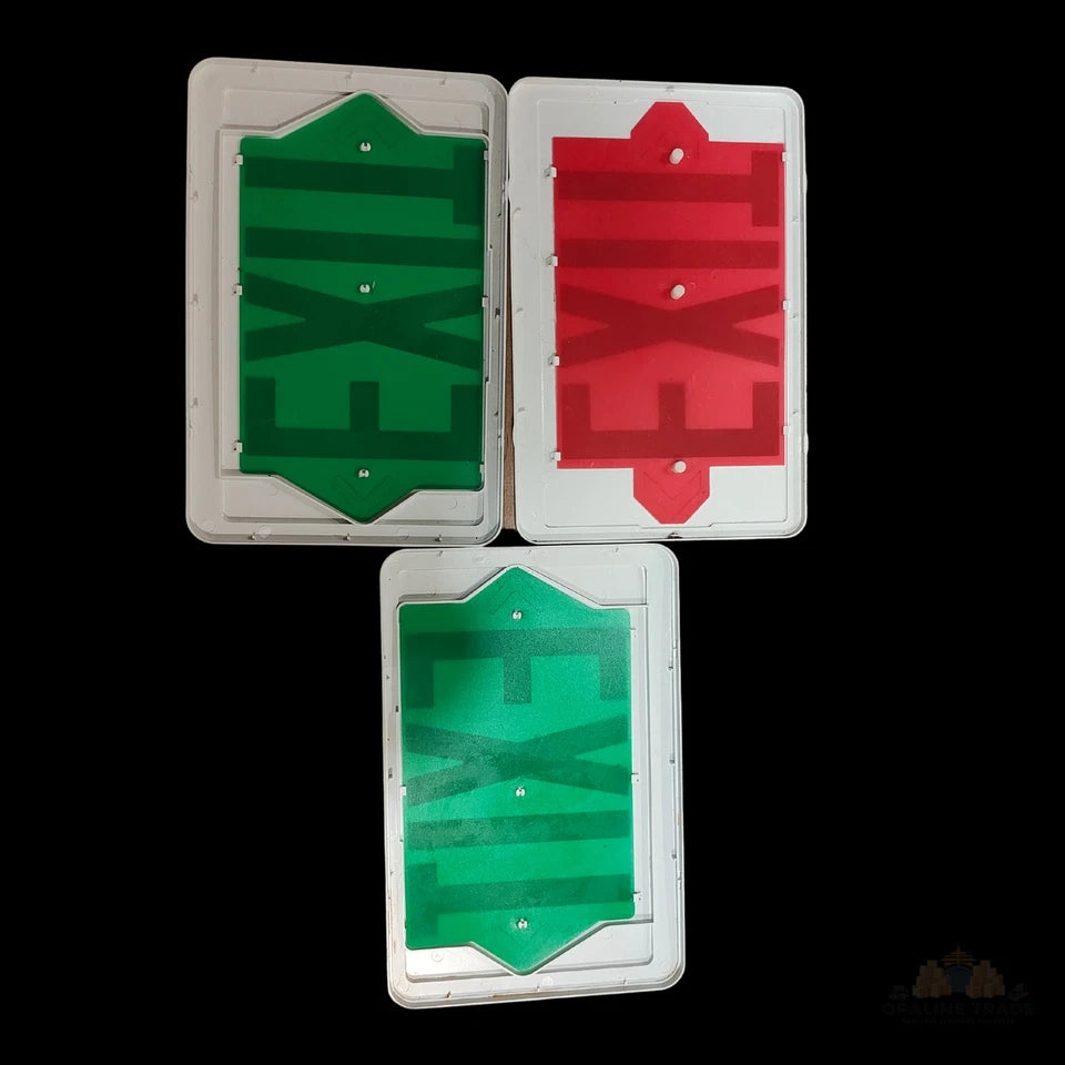 Set of three Lithonia exit sign replacement covers emergency signage