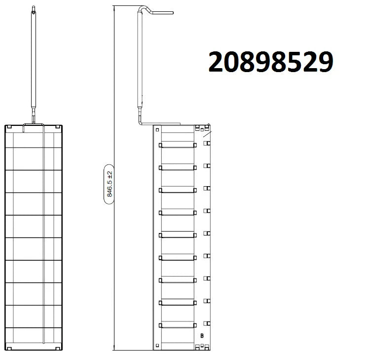 Capacity diagram showing 10 box storage for MVE cryogenic rack