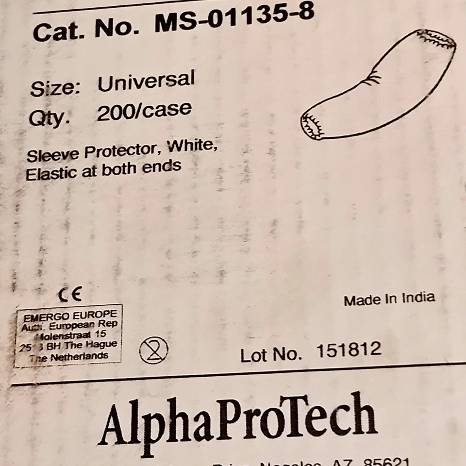 Packaging label for universal white protective sleeves pack of 200